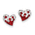 Sterling Silver Red & White Preciosa Crystal Heart Earrings