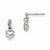 Sterling Silver RH Plated Childs Polished Heart Post Dangle Earrings