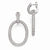 Sterling Silver Rhodium Plated CZ Oval Hinged Hoop Dangle Earrings