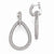 Sterling Silver Rhodium Plated CZ Teardrop Hinged Hoop Dangle Earrings