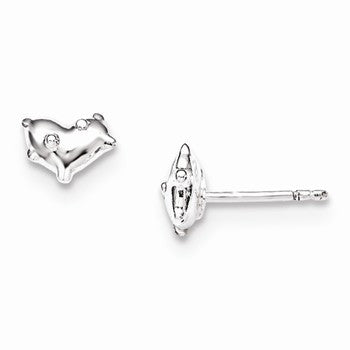 Sterling Silver Childrens Polished Heart Post Earrings