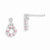Sterling Silver Pink & White CZ Circle Kids Post Dangle Earrings