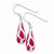 Sterling Silver Pink Resin Raindrop Earrings