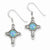 Sterling Silver Antiqued Created Opal Cross Earrings