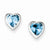Sterling Silver Heart-shaped Light Blue CZ Earrings