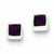 Sterling Silver Squared Purple CZ Earrings