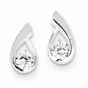 Sterling Silver CZ Post Earrings