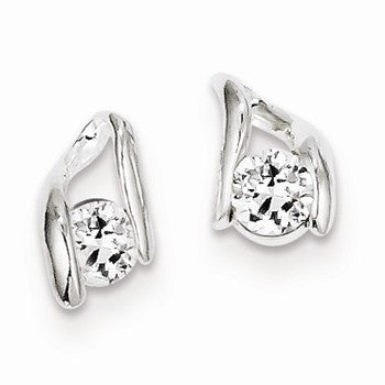 Sterling Silver CZ Post Earrings