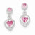 Sterling Silver Pink Heart CZ Earrings