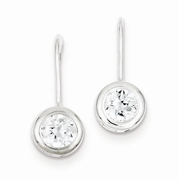 Sterling Silver Round CZ Earrings