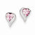 Sterling Silver Pink CZ Heart Earrings