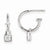 Sterling Silver Square CZ Dangle Hoop Earrings