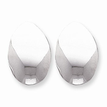 Sterling Silver Polished Oval Non-pierced Earrings