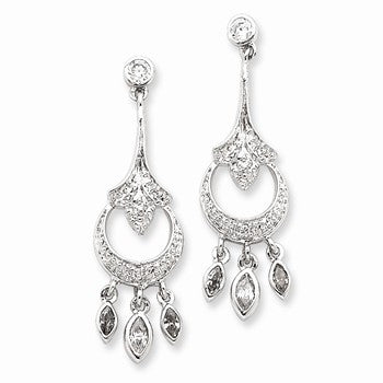 Sterling Silver CZ Ch&elier Earrings