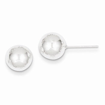 Sterling Silver Polished 9mm Ball Earrings