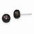 Sterling Silver Black Cultured Pearl button Earrings