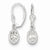 Sterling Silver 7x5mm Oval CZ Leverback Earrings