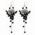 Sterling Silver Lace Agate/Black Crystal Earrings