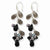 Sterling Silver Smoky Jet Crystal/Freshwater CulturedPeacock Pearl Earrings