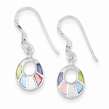 Sterling Silver Multi-colored Shell Earrings