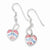 Sterling Silver Multi-colored Shell Heart Earrings