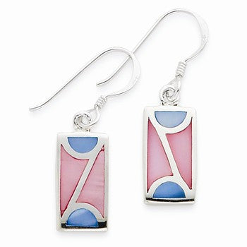 Sterling Silver Multi-colored Shell Earrings