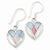 Sterling Silver Multi-colored Shell Heart Dangle Earrings