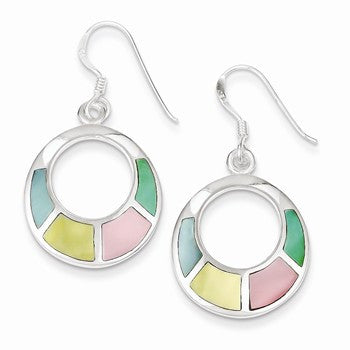 Sterling Silver Multi-colored Shell Earrings