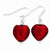 Sterling Silver Red Murano Glass Heart Earrings