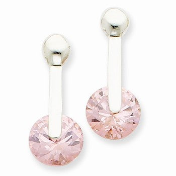 Sterling Silver Pink CZ Earrings