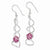 Sterling Silver Pink CZ Ball Fancy Earrings