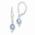 Sterling Silver Blue Swarovski Elements Leverback Earrings