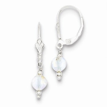 Sterling Silver Aurora Swarovski Elements Leverback Earrings