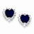 Sterling Silver Dark Blue & Clear CZ Heart Earrings