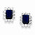 Sterling Silver Dark Blue & Clear CZ Earrings