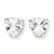 Sterling Silver Heart CZ Stud Earrings