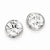 Sterling Silver 8mm CZ Round Bezel Stud Earrings