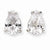 Sterling Silver Pear CZ Stud Earrings
