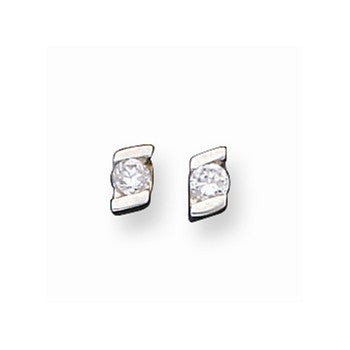 Sterling Silver CZ Post Earrings