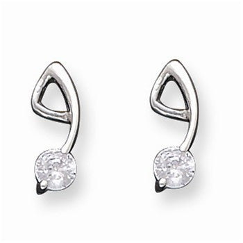 Sterling Silver CZ Post Earrings