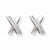 Sterling Silver CZ X Design Post Earrings