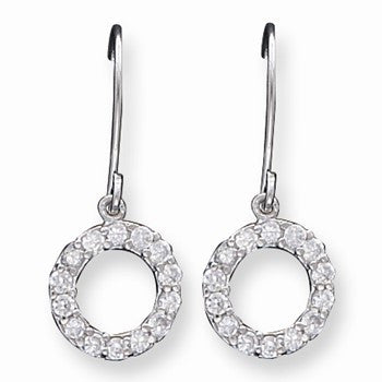 Sterling Silver CZ Dangle Earrings