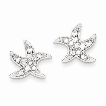Sterling Silver CZ Starfish Earrings