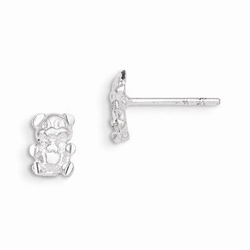 Sterling Silver Teddy Bear Post Earrings