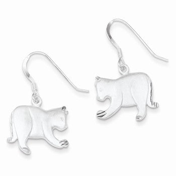 Sterling Silver Satin Cat Earrings