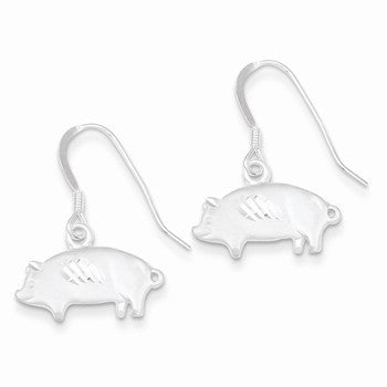 Sterling Silver Satin Pig Earrings