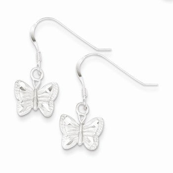 Sterling Silver Polished Butterfly Earrings