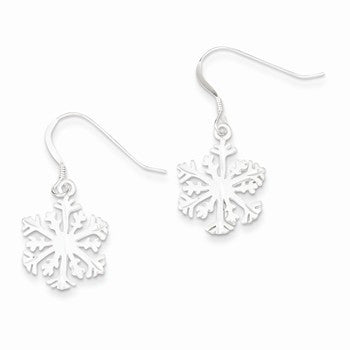 Sterling Silver Satin Snowflake Earrings