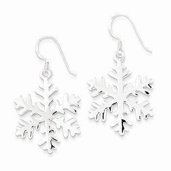 Sterling Silver Snowflake Dangle Earrings