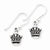 Sterling Silver Antique Crown Dangle Earrings